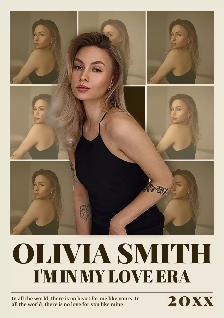 Beige Modern Love Announcement Poster