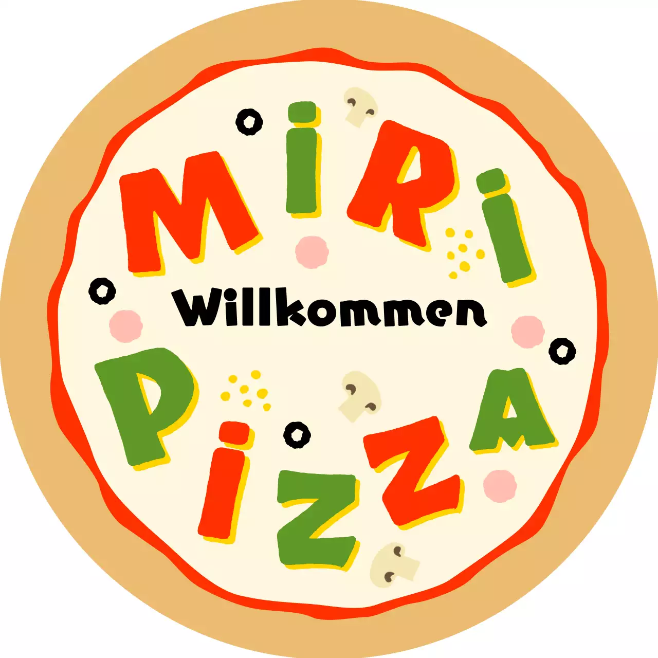 Runde Pizza in Form der Pizzeria Valtht