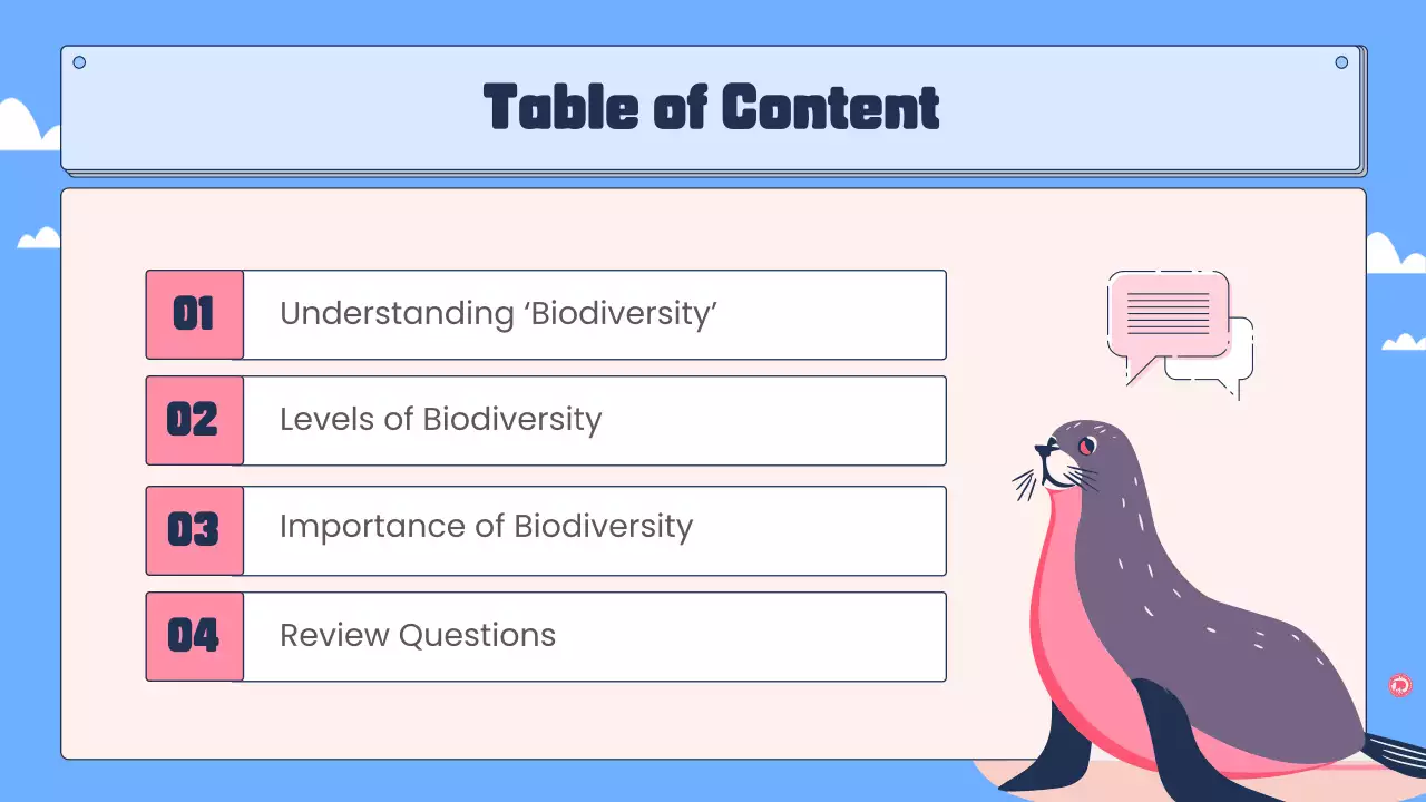 Blue Modern Biodiversity Guide Presentation