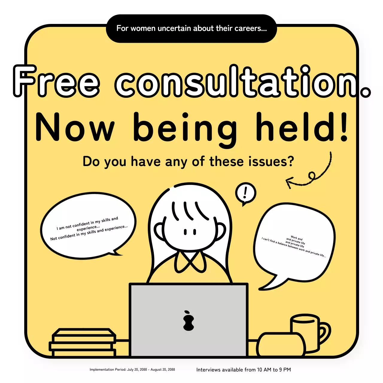 Promosi Konsultasi Karir Minimal Kuning Posting Media Sosial