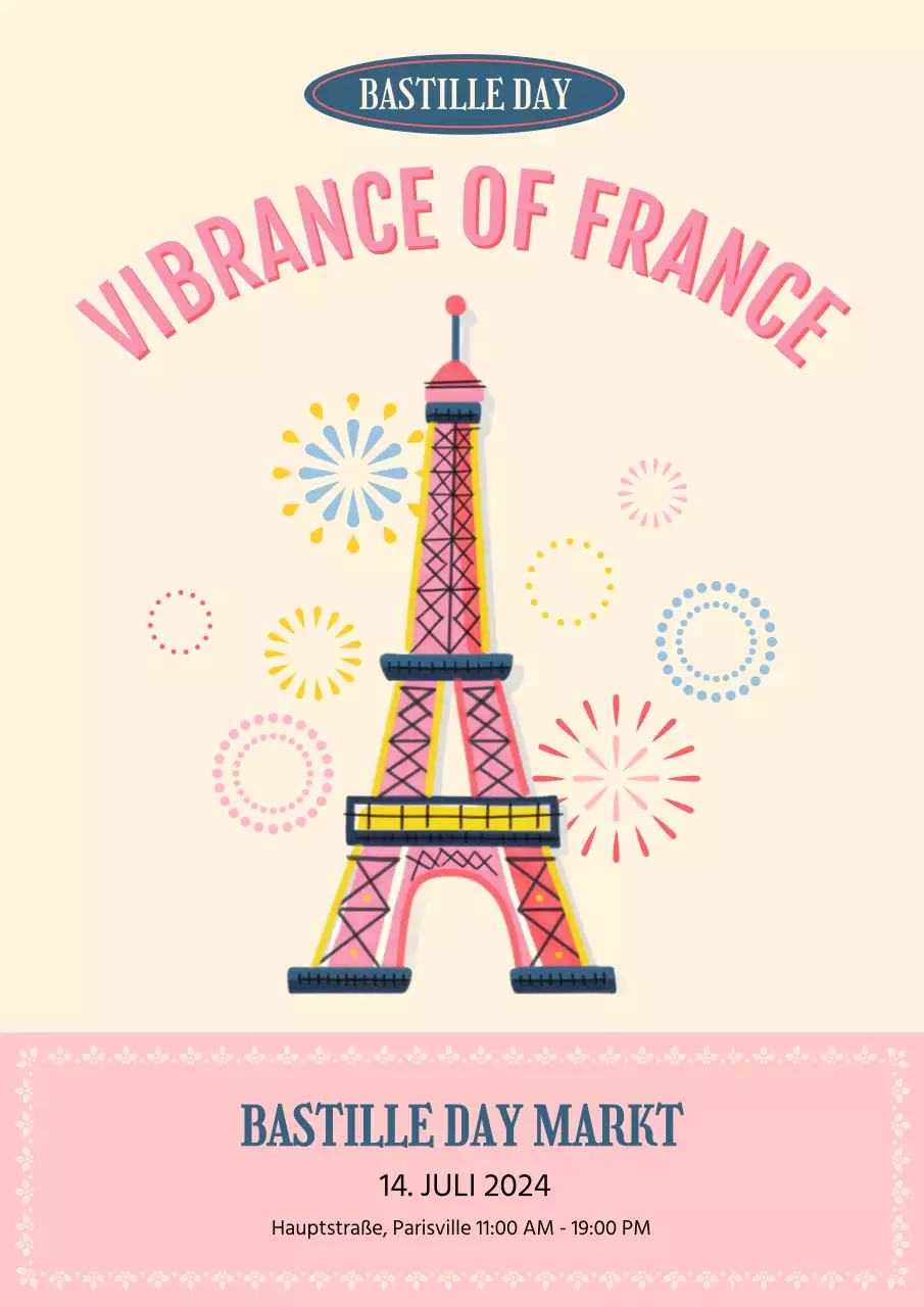 Eine rosafarbene und süße Ankündigung für den Revolutionstag