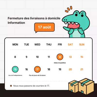 Annonces de fermeture de courriers orange et blanc kitsch