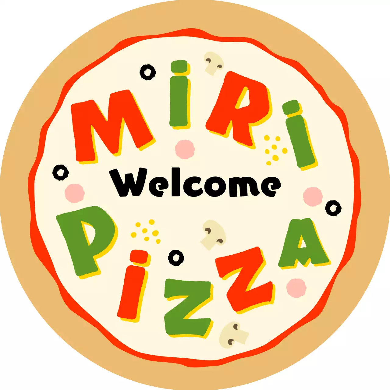 丸いピザの形をしたピザ屋さんのバゲット