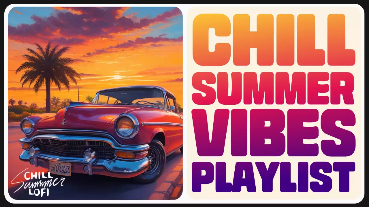 Red Vintage Summer Playlist YouTube Thumbnail