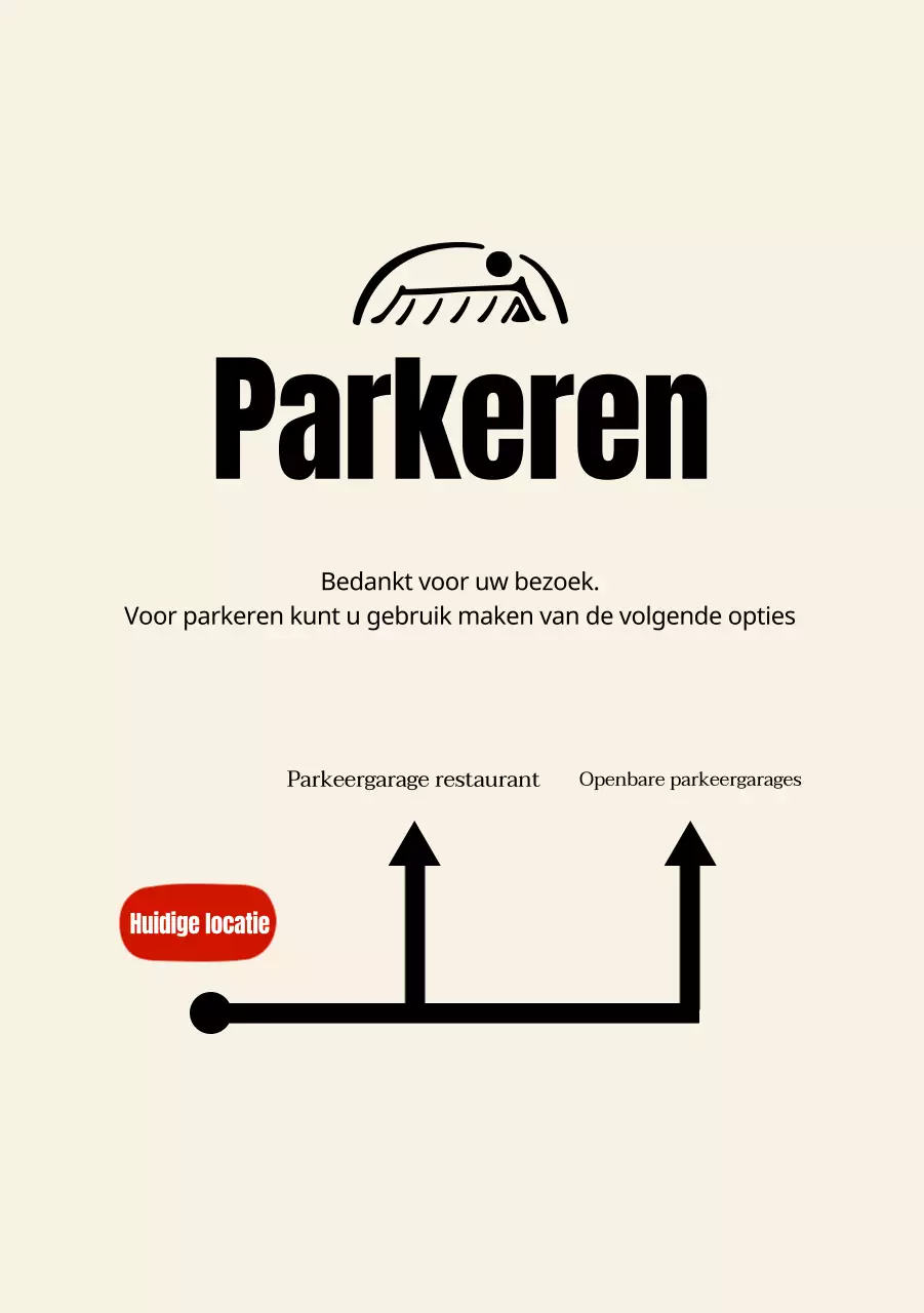 Keurig Koreaans restaurantlogo en parkeerinstructies