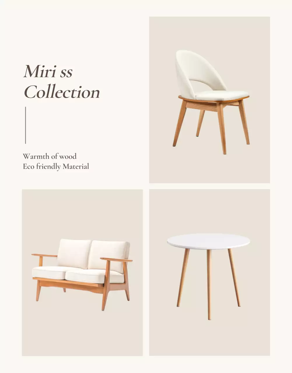 갈색과 베이지색의 심플한 가구 사진 레이아웃 홍보