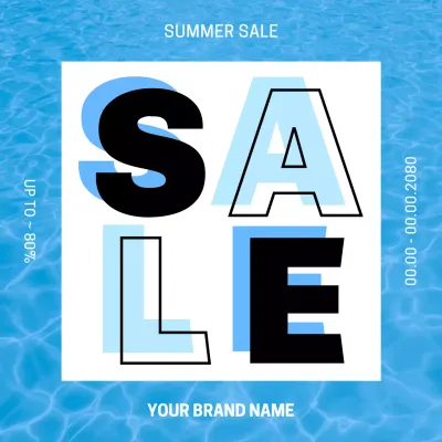 Promote summer sales with light blue accents