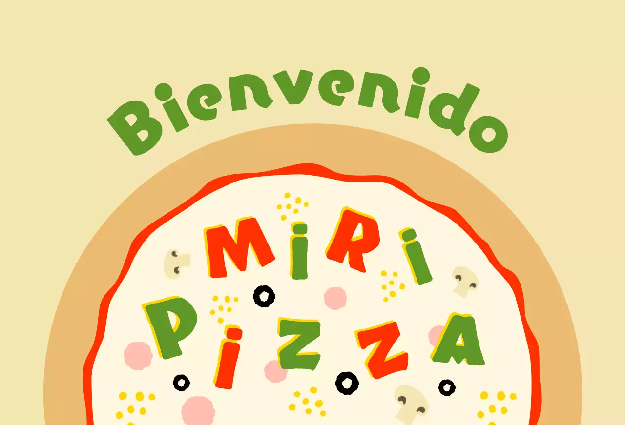 Pizzería redonda con forma de pizza de balsa