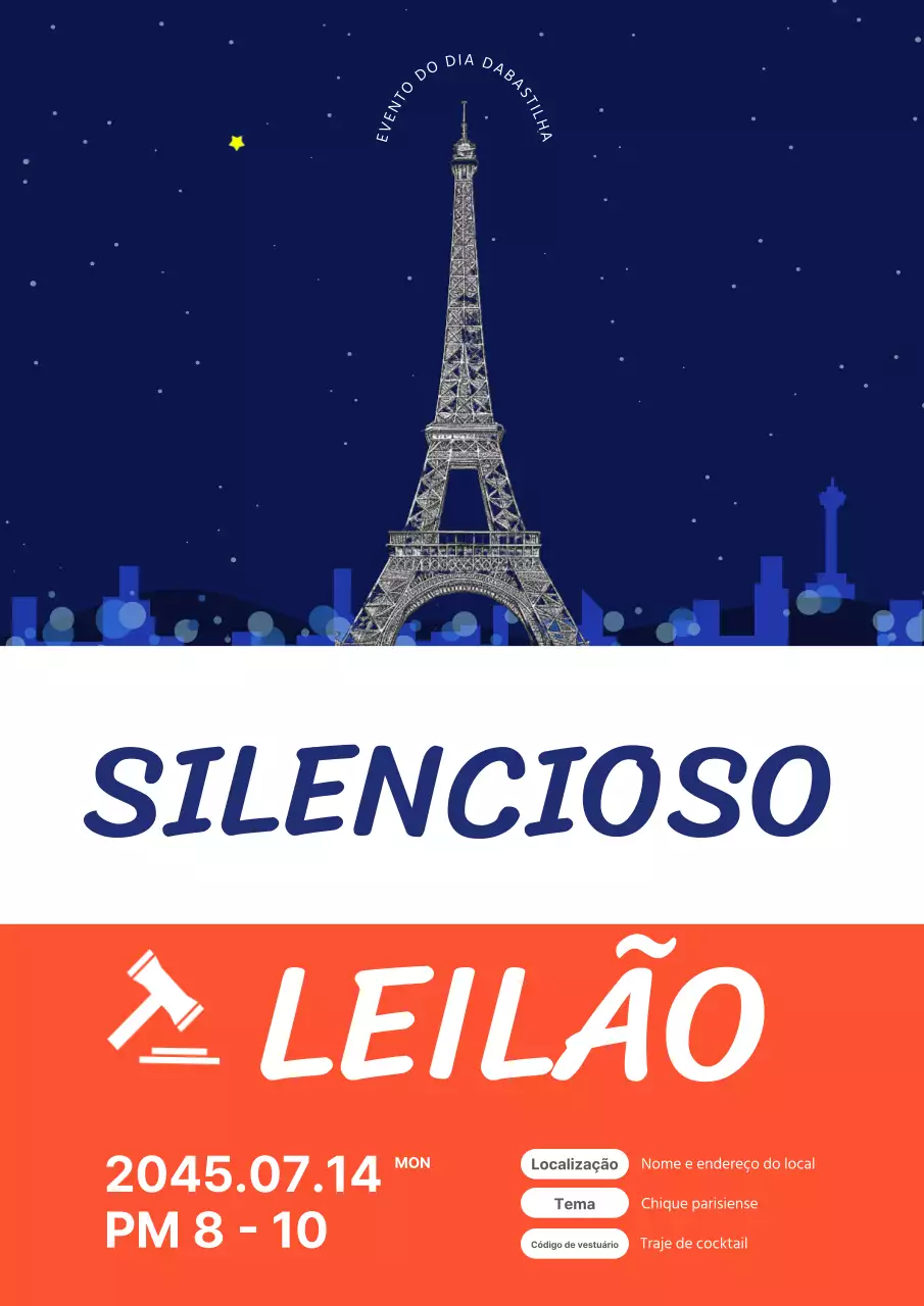 Anúncio do leilão de aniversário da Revolução Simples Azul e Vermelha