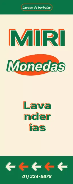 Cartel de lavandería de monedas en estilo vintage americano