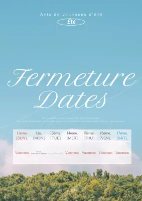 Lettre de vacances émotionnelle et simple en bleu