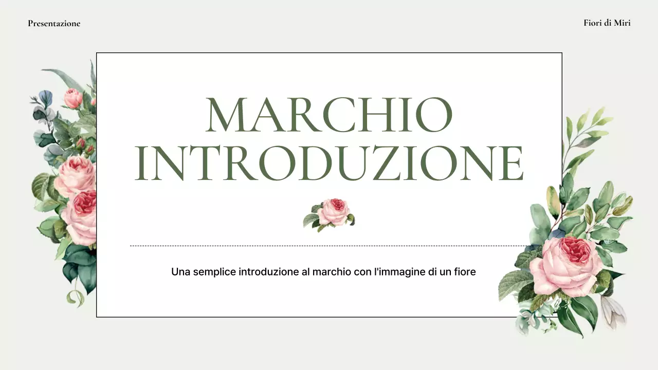 Una semplice presentazione del marchio con rose verdi