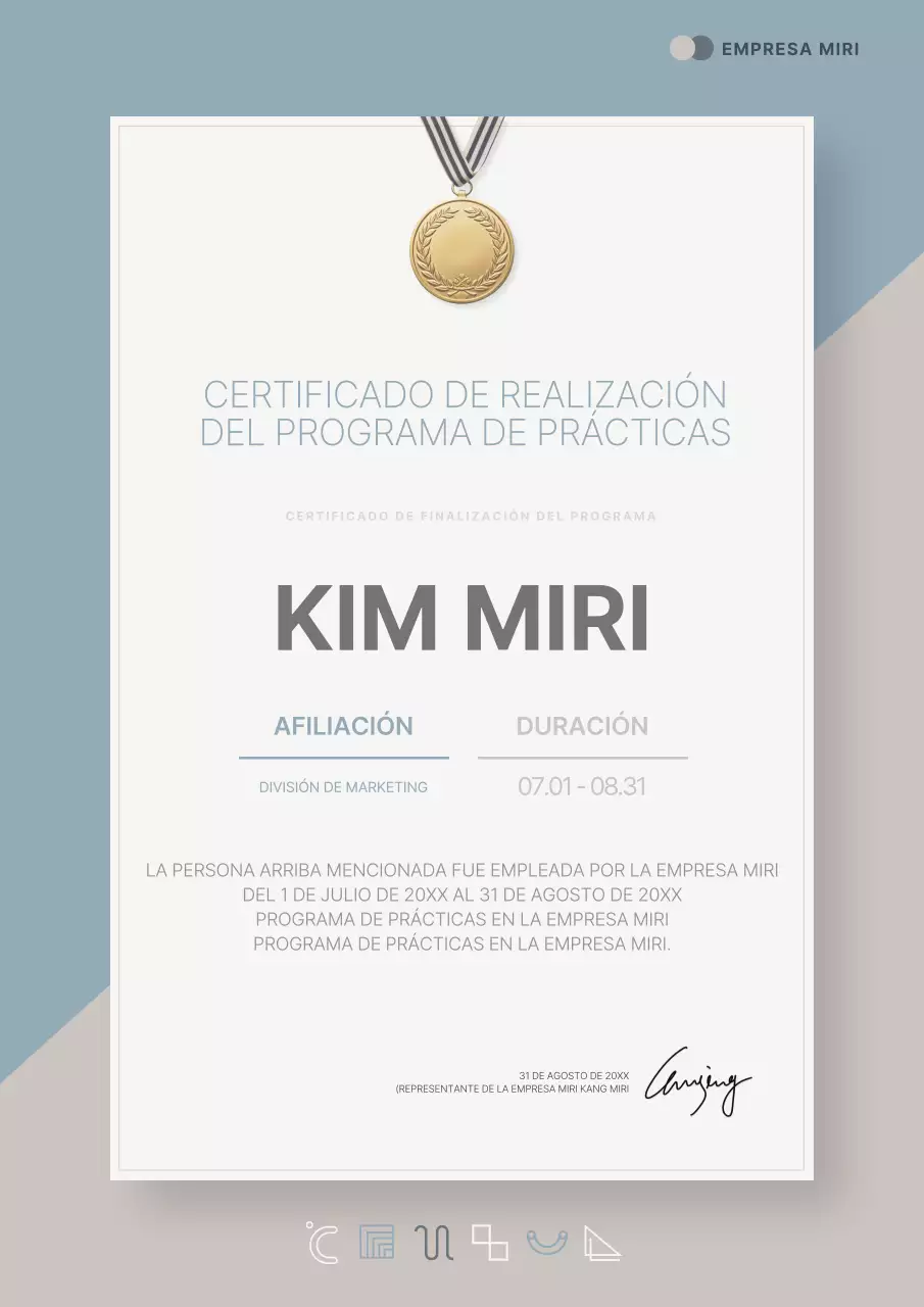 Un sencillo conjunto de papelería corporativa en azul claro y beige