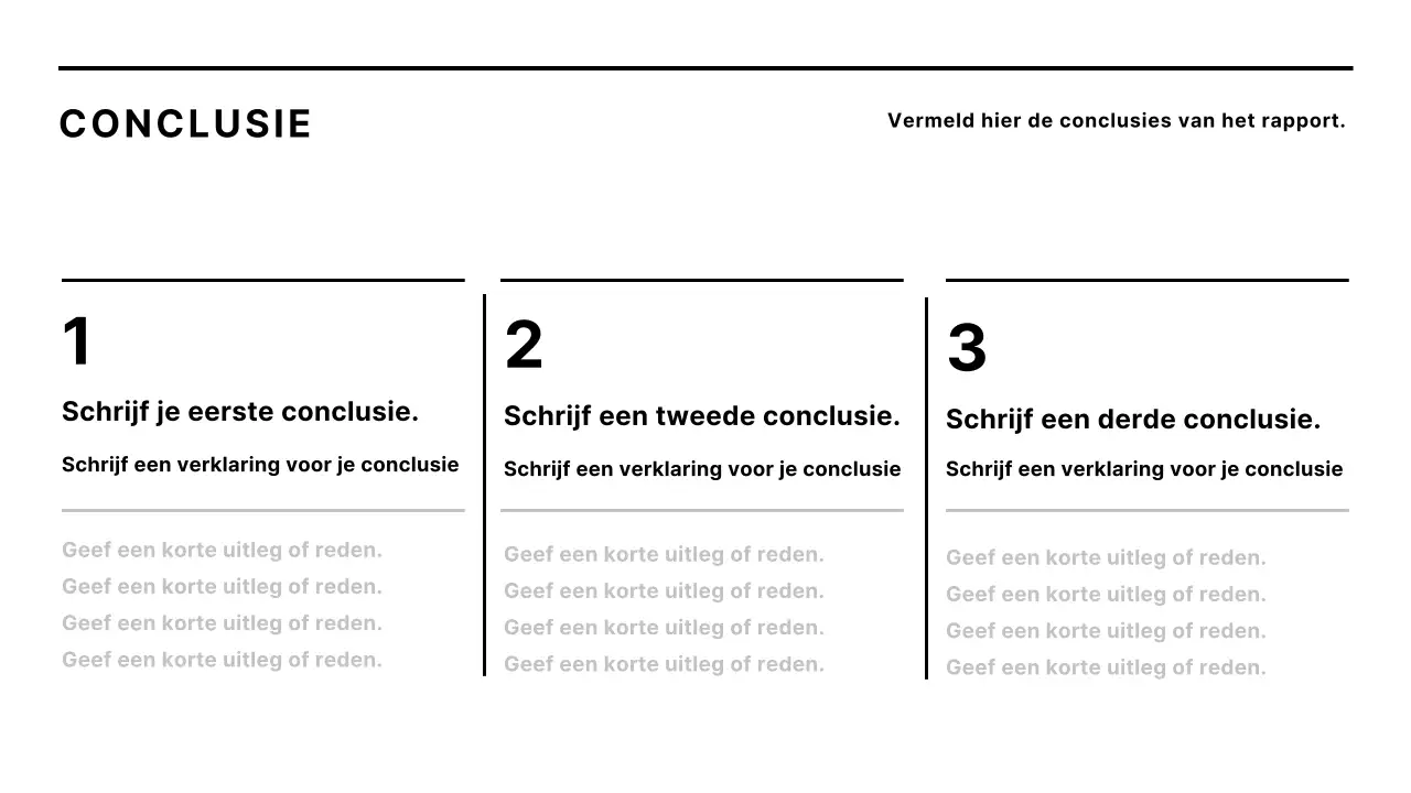 Minimalistisch bedrijfsrapport in zwart-wit