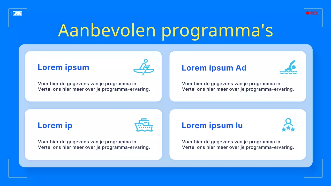 Een eenvoudig blauw en geel vrijetijdsfestival op zee promoten