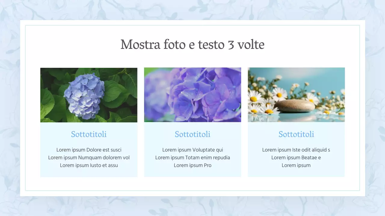 Una classica proposta floreale estiva in azzurro