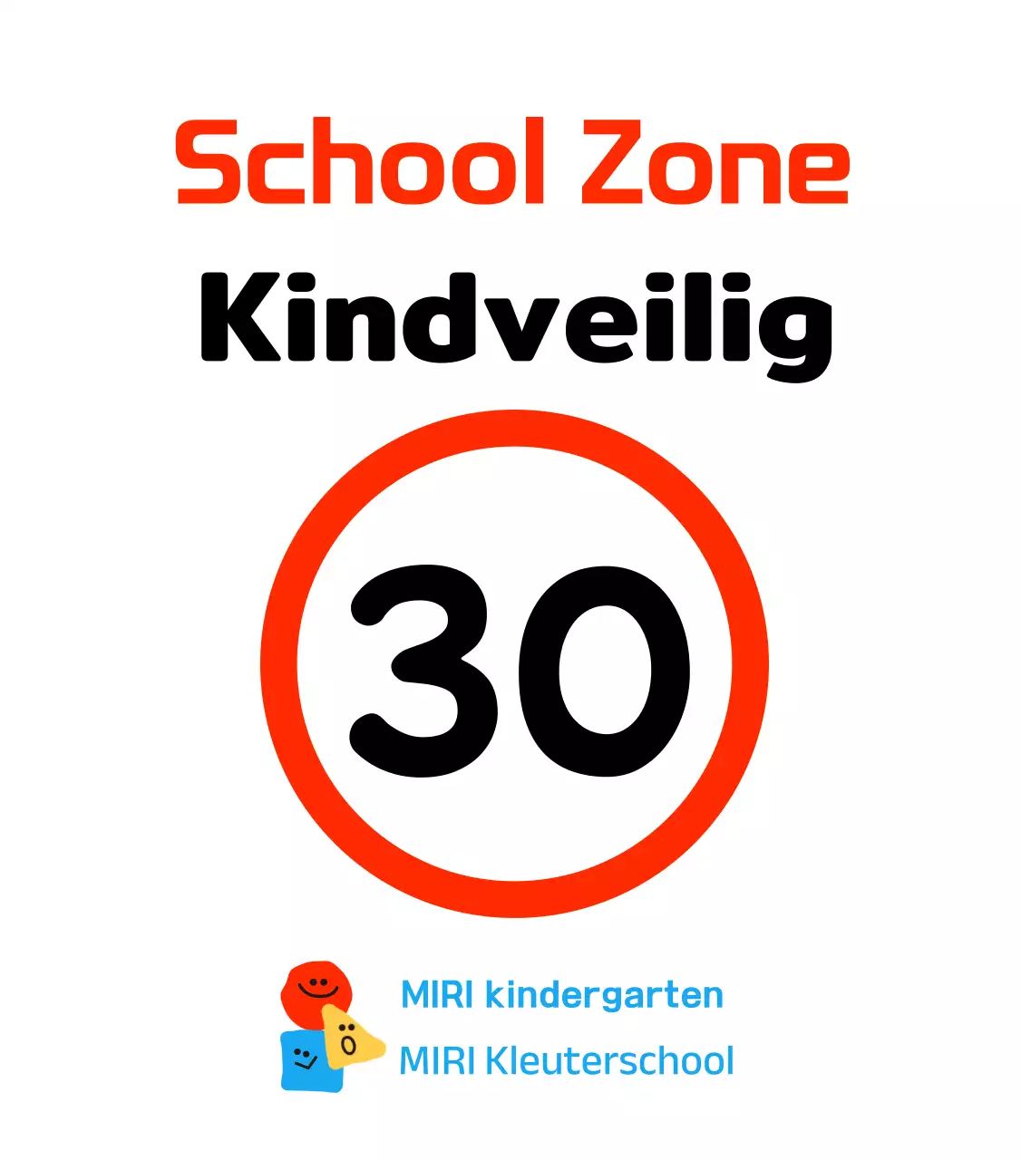 Schattige vormenCharacters bordje Verboden te parkeren in het kinderpark