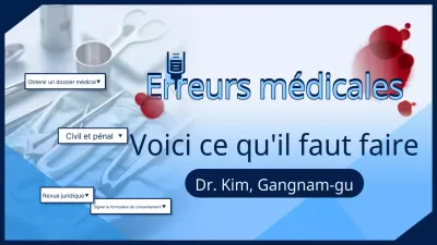 Informations de style géométrique bleu clair et bleu marine sur la manière de traiter les erreurs médicales