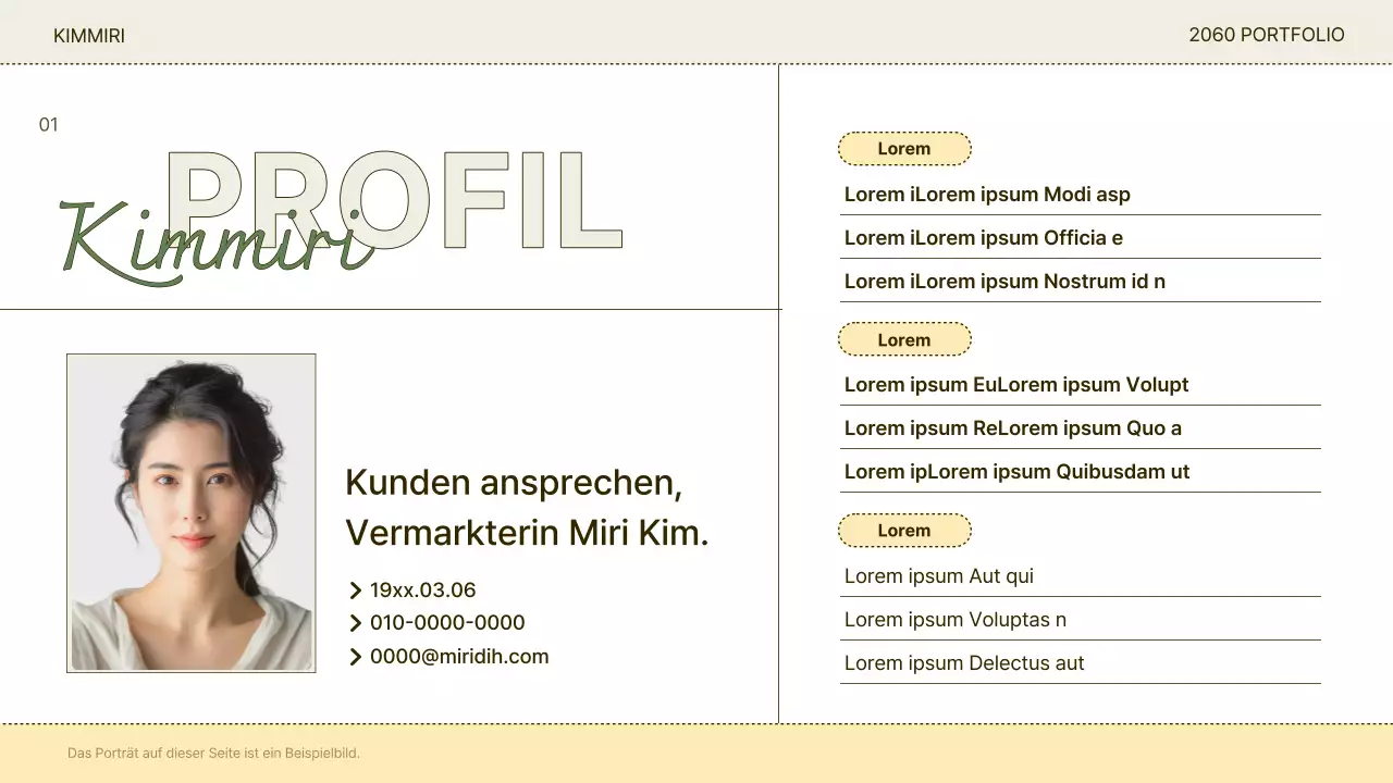 Abstrakt und beige Einfaches, leicht zu übermittelndes Portfolio