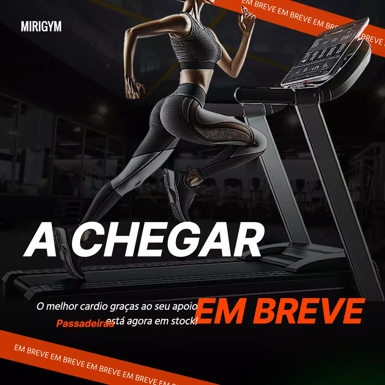 Anunciando a chegada dos equipamentos de ginástica da moda em preto