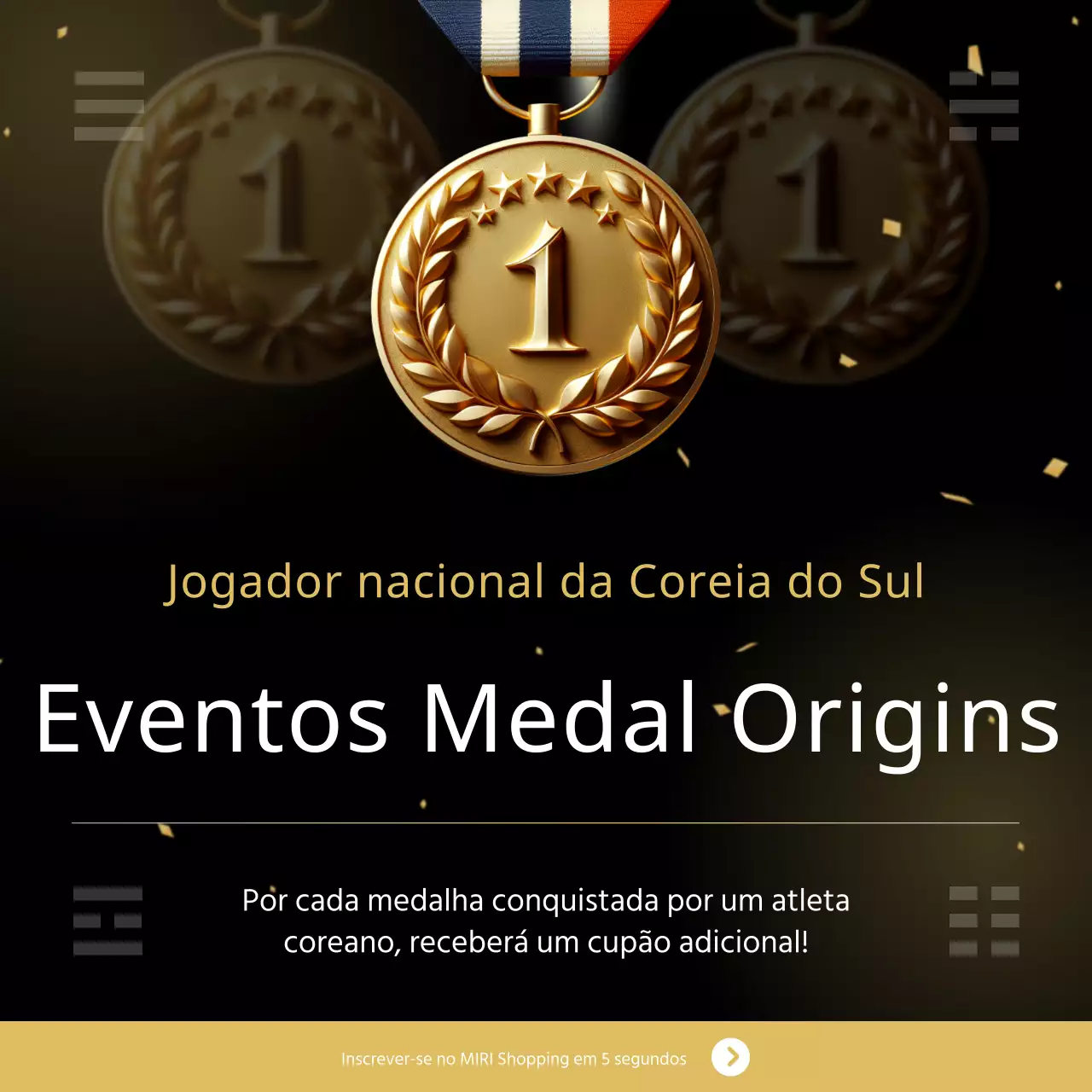 Promova o seu evento com uma simples medalha amarela e branca de origem do evento