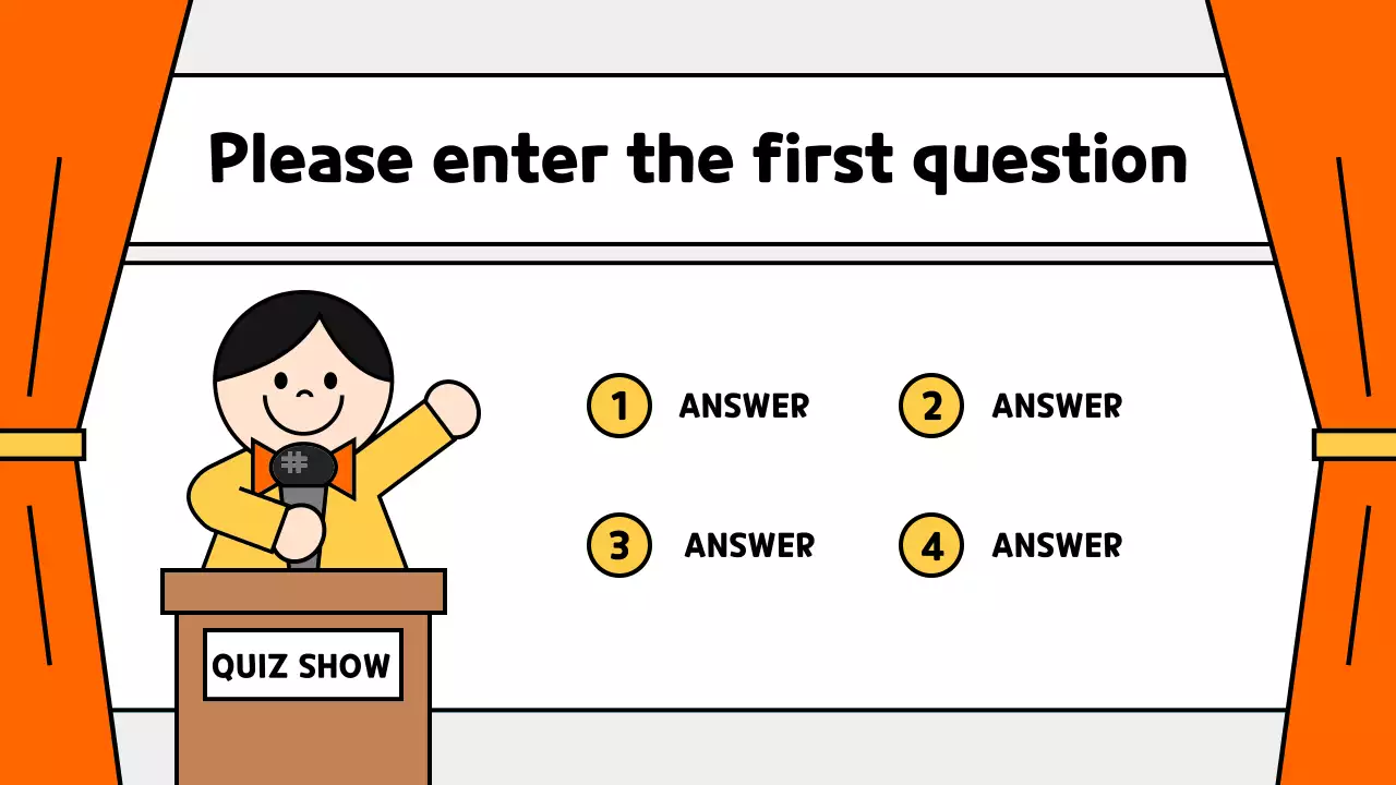 Orange Playful Quiz Announcement Presentation