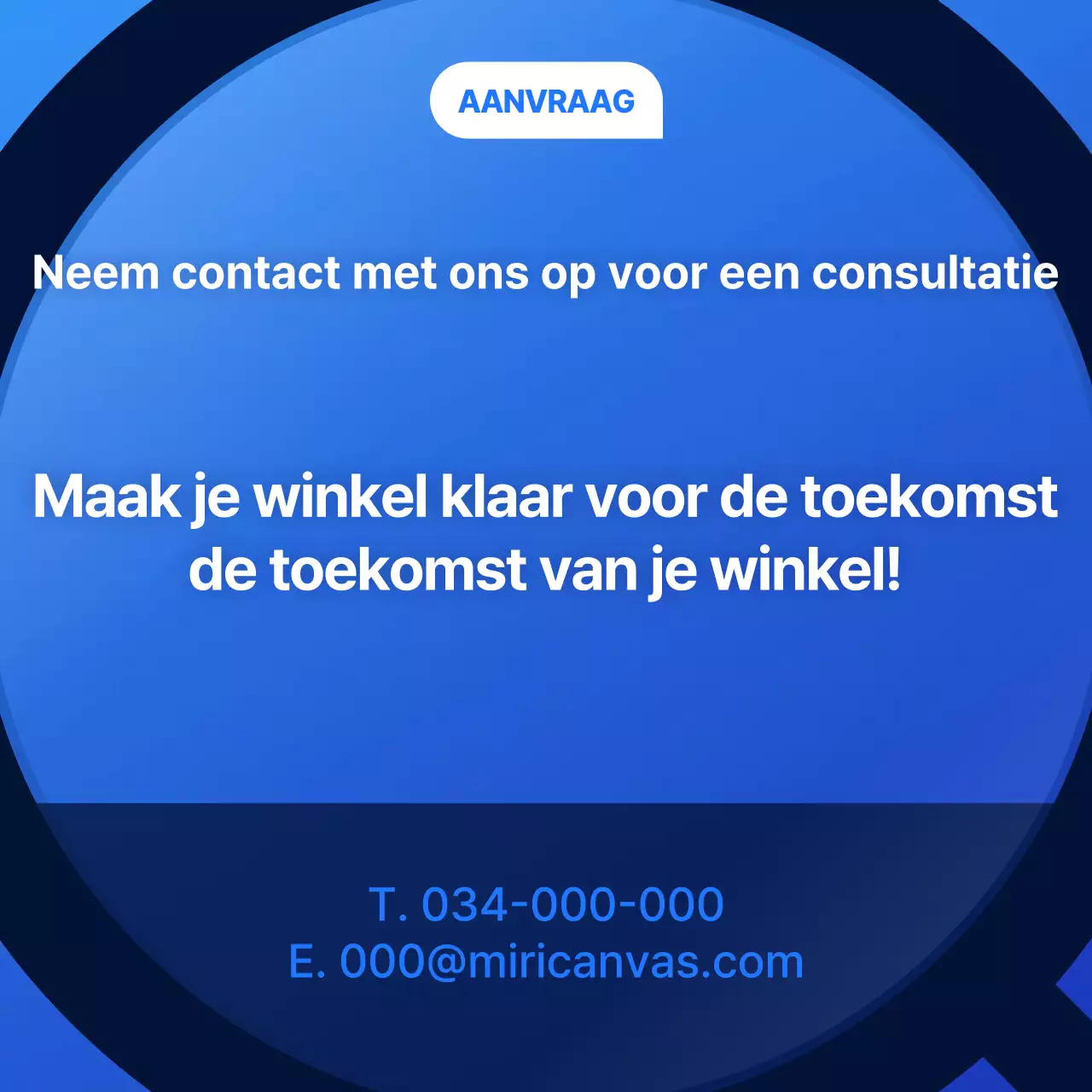 Eenvoudige marketingadvertentie van een social media-bureau in blauw