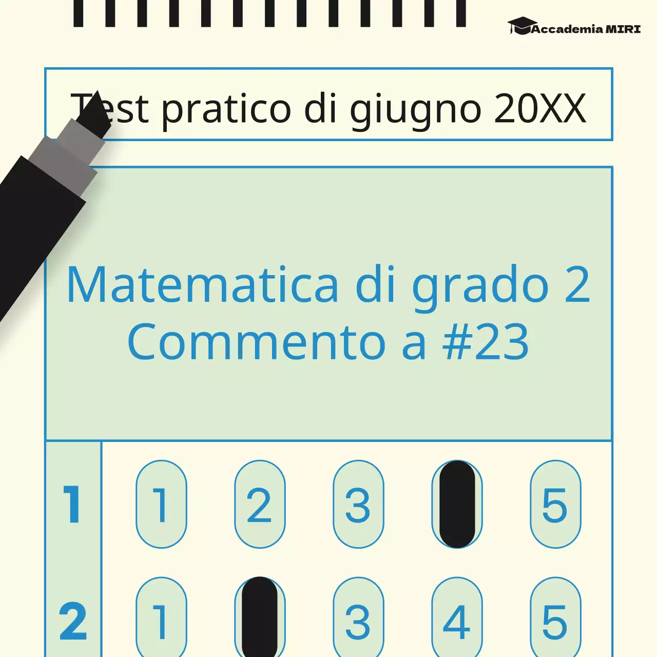 Prova pratica in stile accento blu e giallo Titolo principale