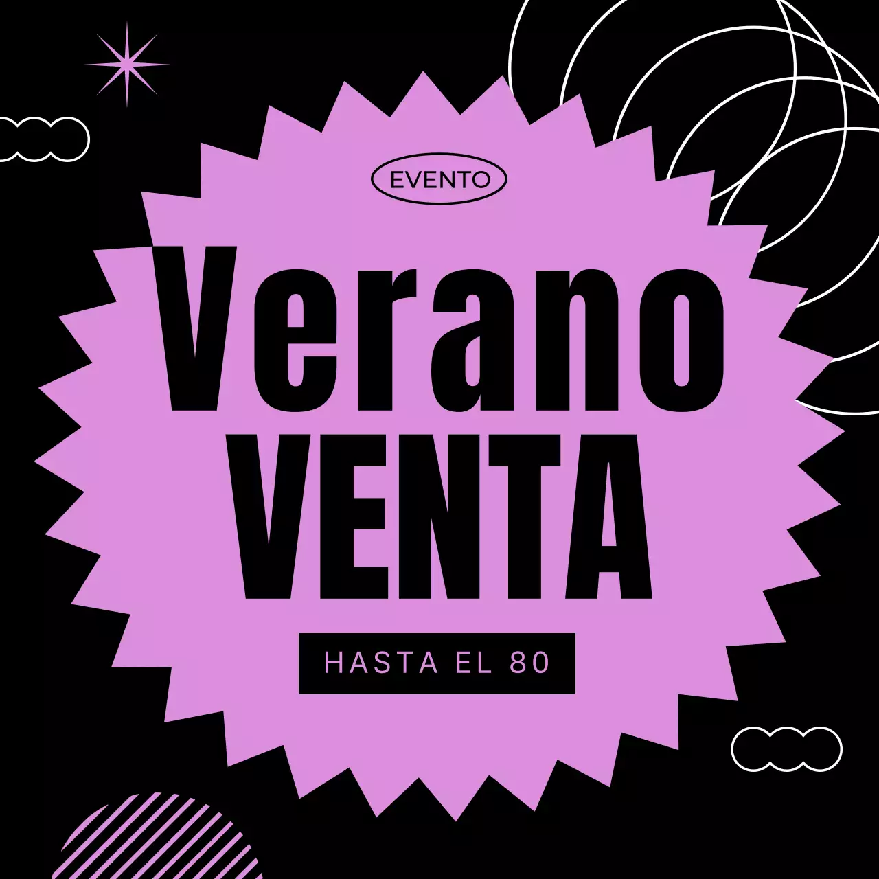 Promociona una venta kitsch de verano en negro
