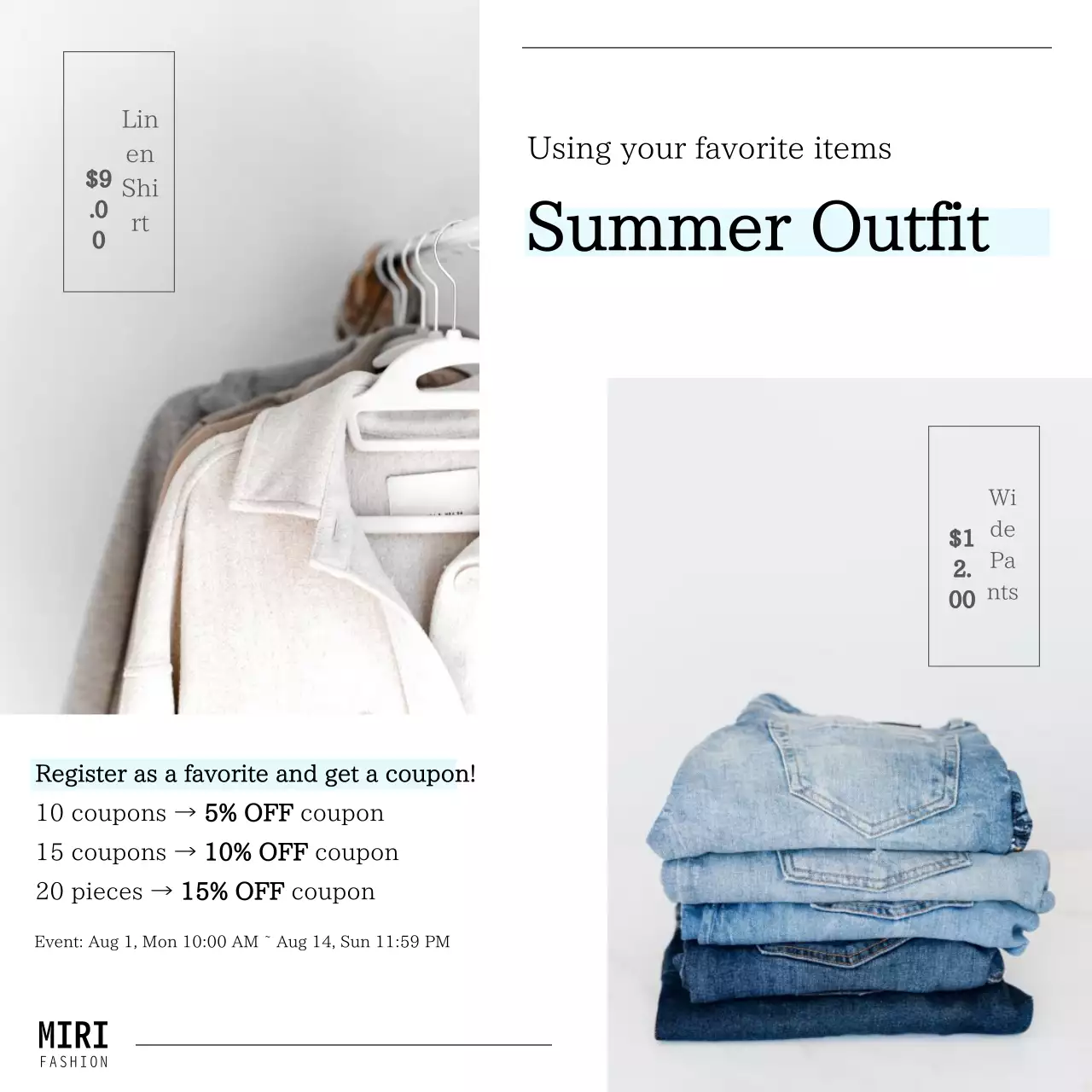 Bài đăng trên mạng xã hội quảng cáo thời trang hiện đại màu trắng