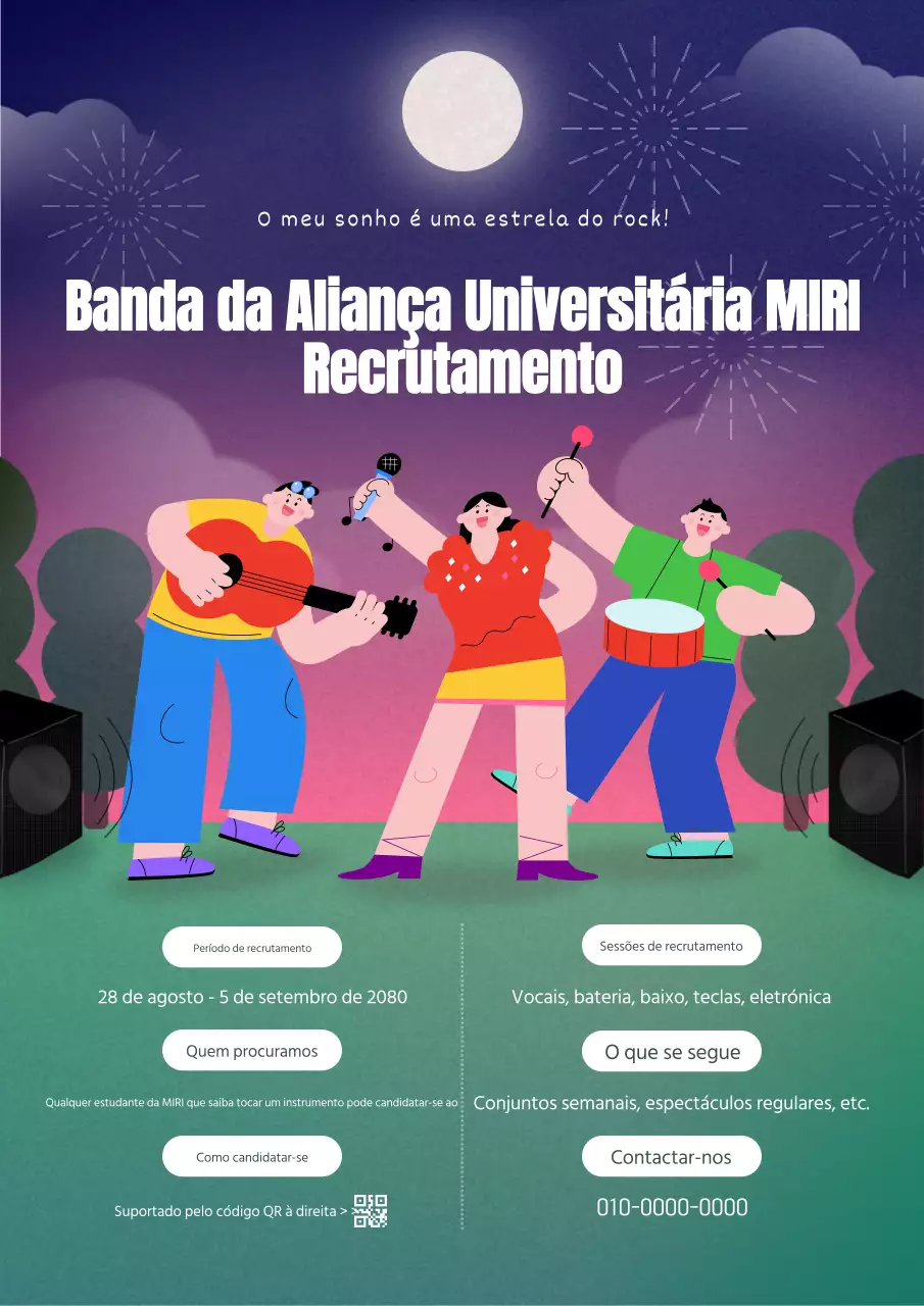 Uma banda de rock verde e branca está à procura de novos membros.