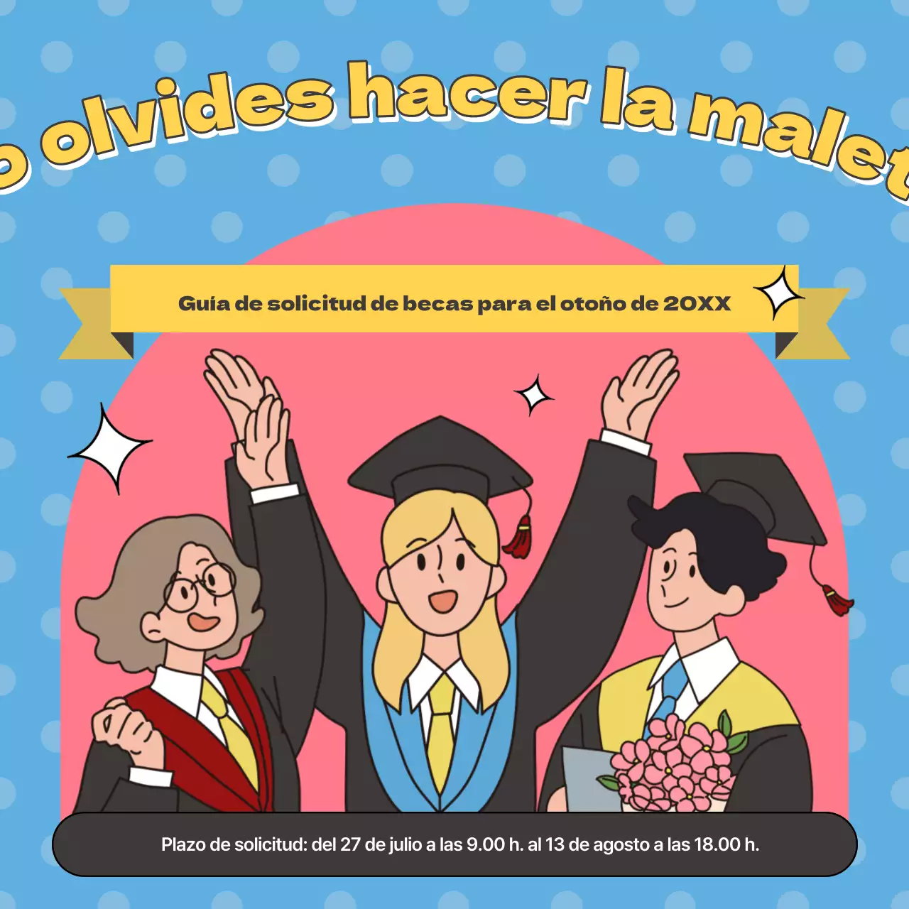 Rosa y azul claro para las solicitudes de becas del segundo semestre del año