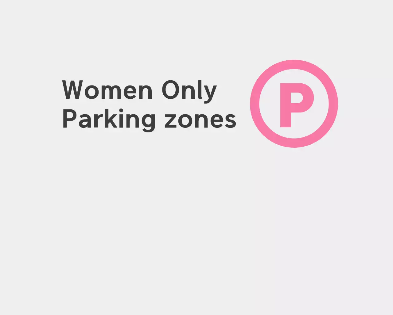 Tempat parkir khusus wanita berwarna merah muda