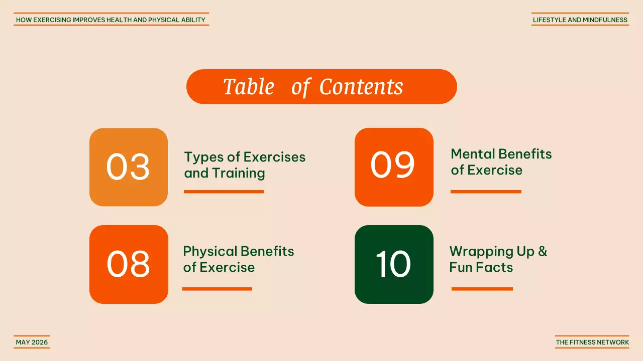Orange Modern Exercise Guide Presentation
