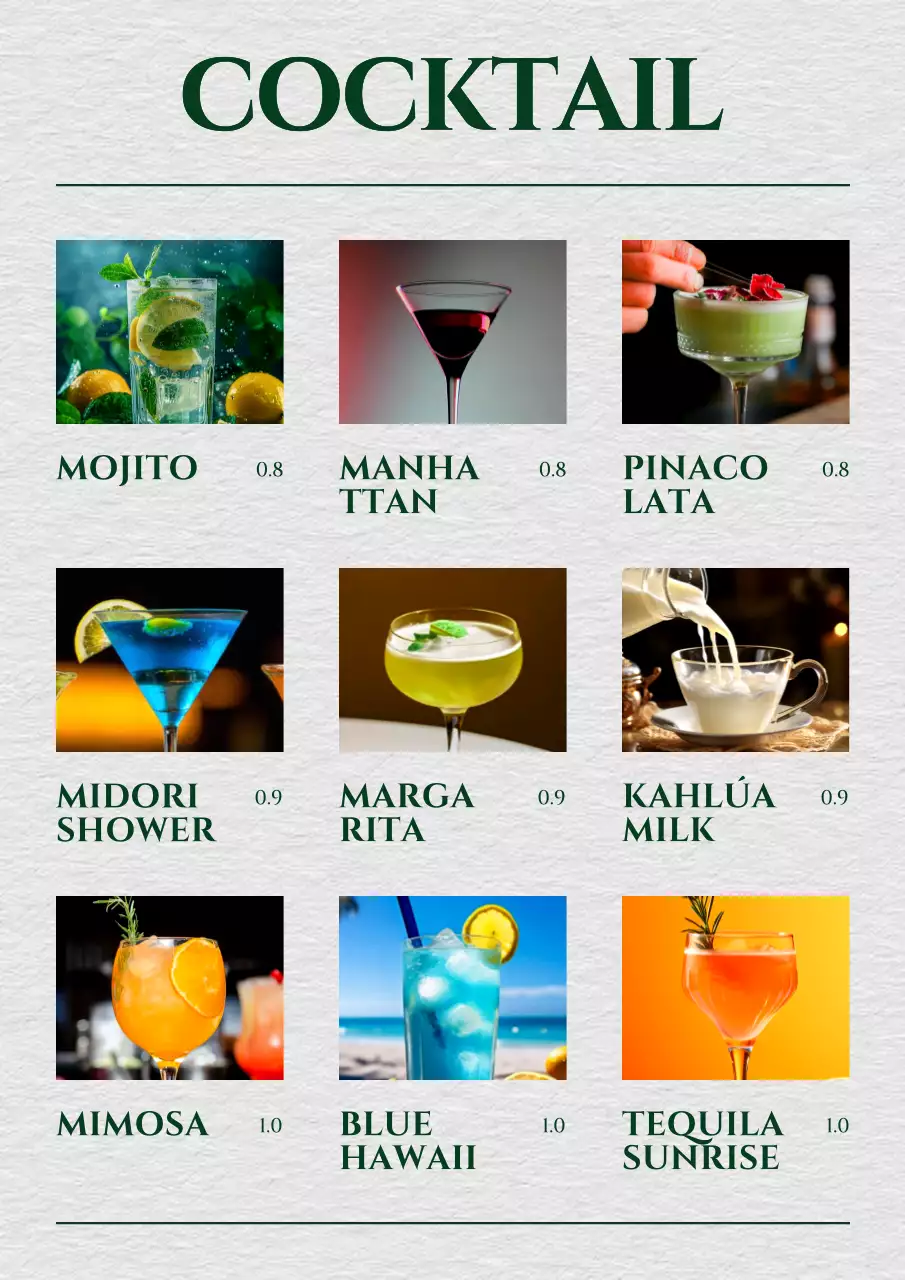 Green Classic Restaurant Menu Template Poster