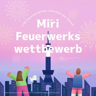 Hübsches rosa und marineblaues PR für die Veranstaltung eines Feuerwerks.