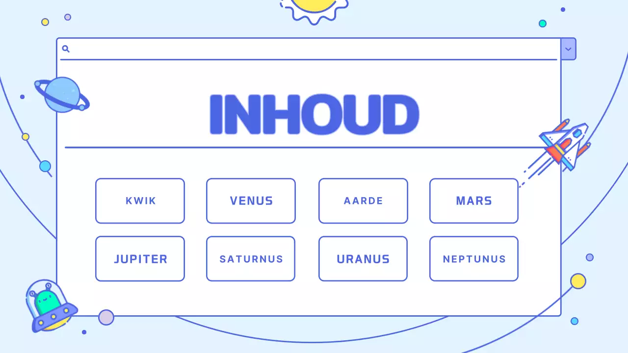 Een mooi wit en lichtblauw leermiddel voor het zonnestelsel