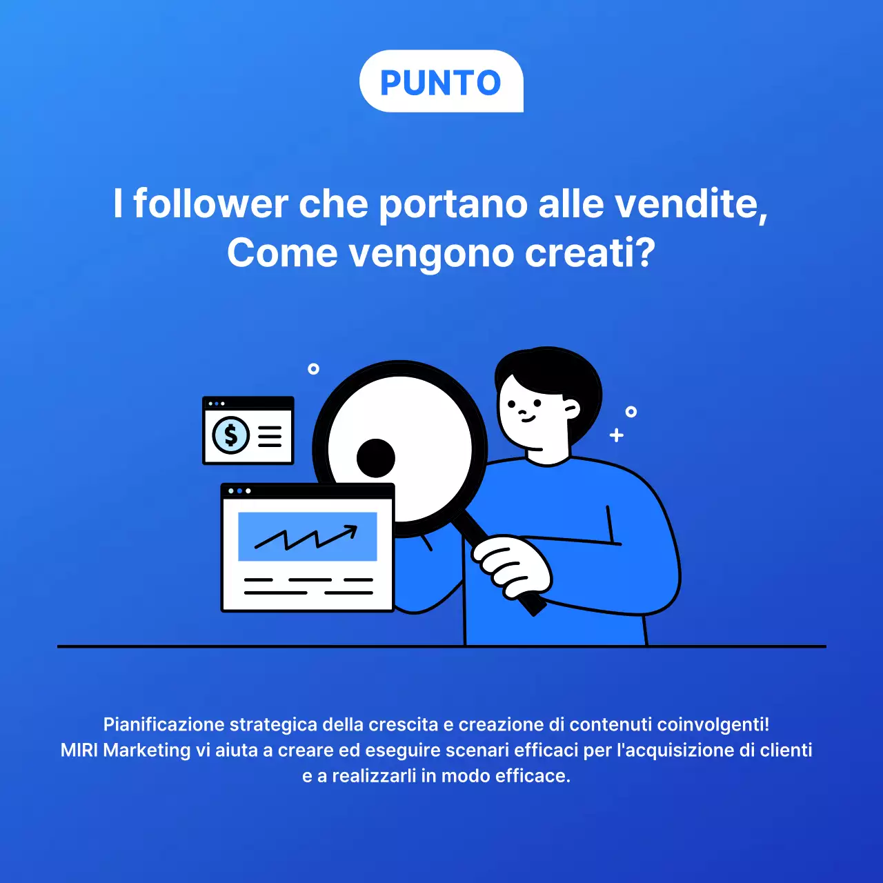 Semplice annuncio di marketing di un'agenzia di social media in blu