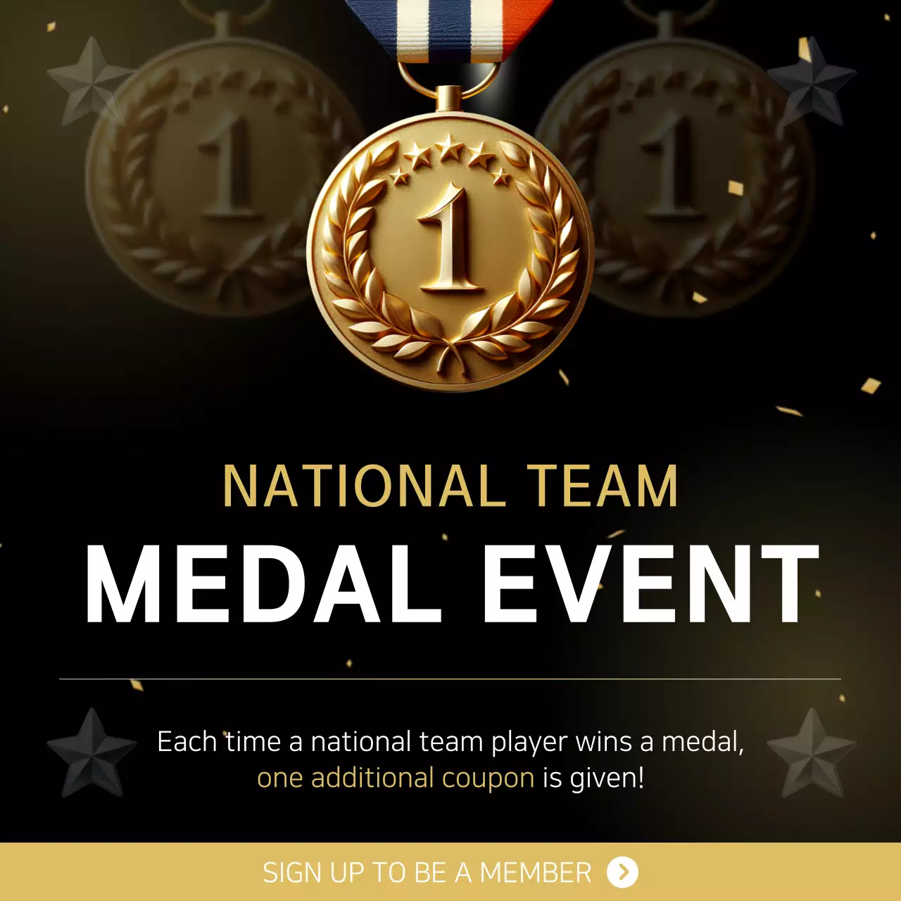 Gold Modern Medal Promotion Social Media Post