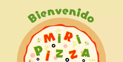 Pizzería redonda con forma de pizza de balsa