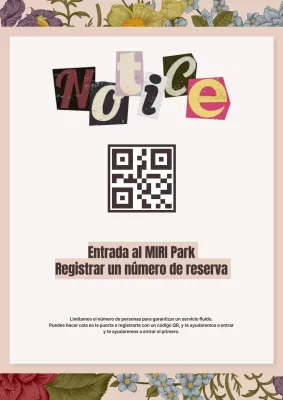 Información sobre el código QR de la cola de entrada oriental en beige y marfil