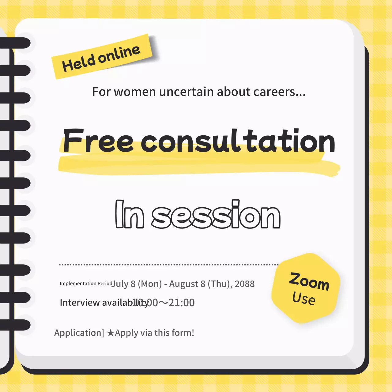 Pengumuman Konsultasi Sederhana Kuning Posting Media Sosial