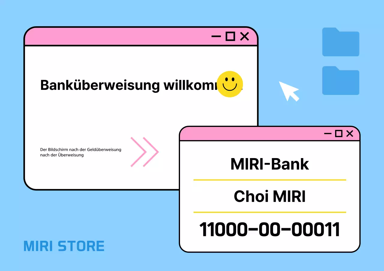 Eine niedliche hellblau-rosa Lastschriftankündigung
