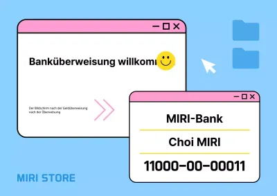 Eine niedliche hellblau-rosa Lastschriftankündigung