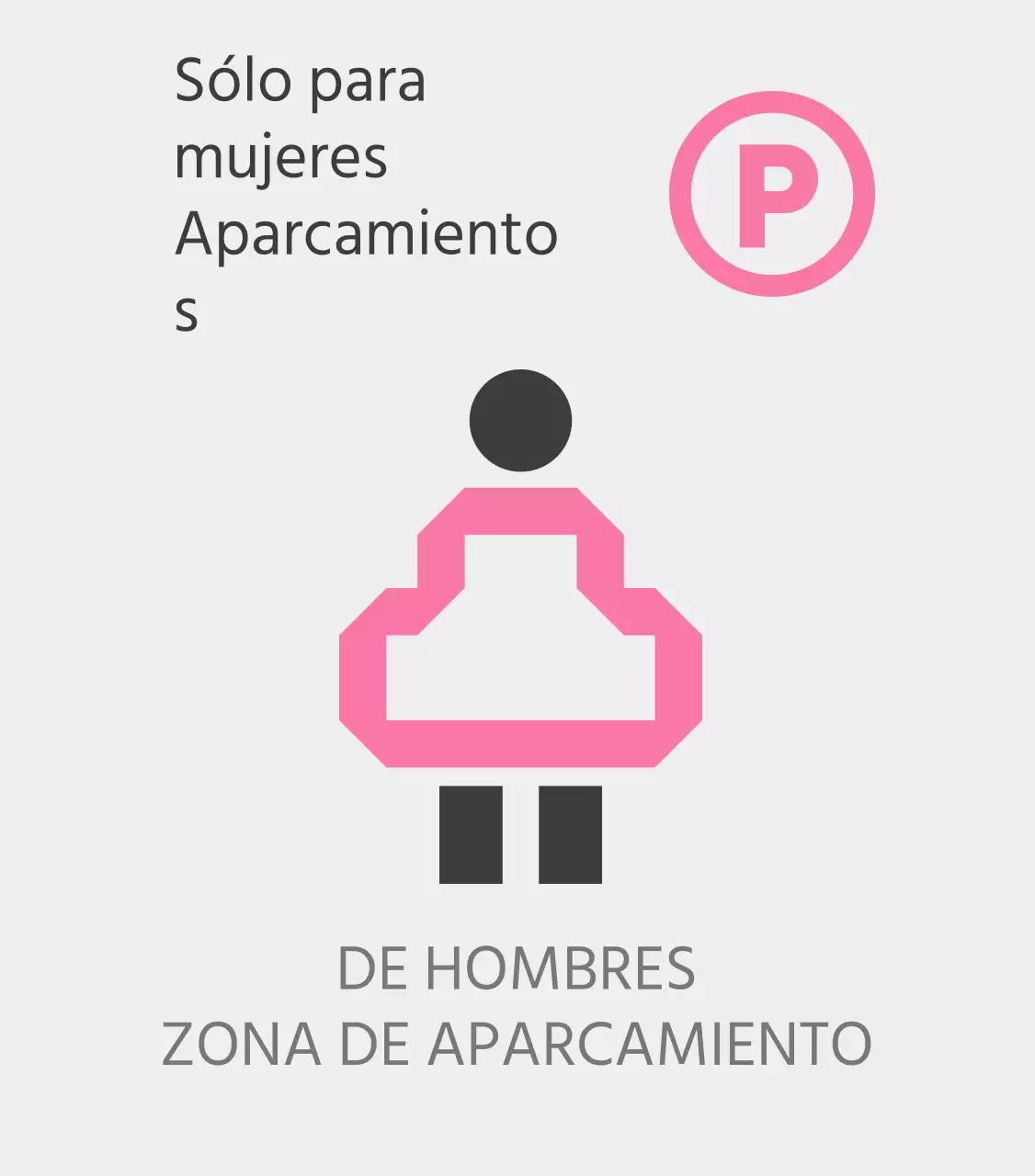 Plazas de aparcamiento rosas sólo para mujeres