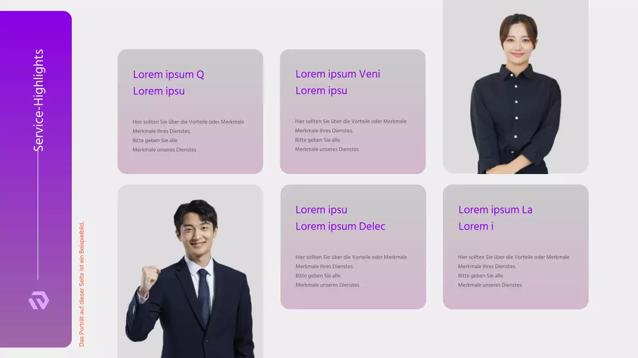 Modernes HR Headhunting-Angebot in Lila und Weiß