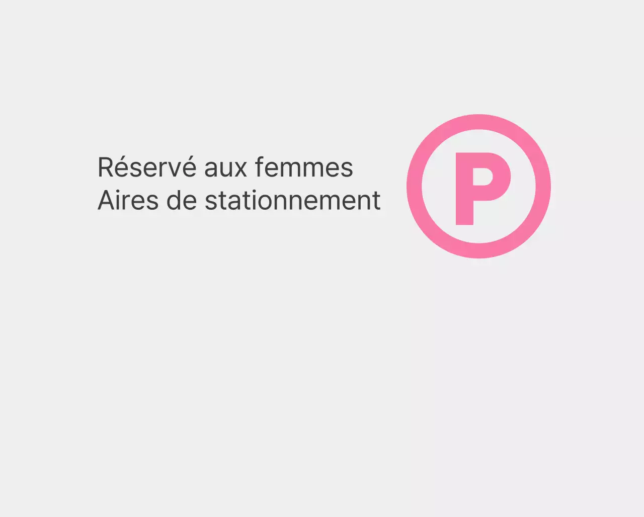 Places de parking roses réservées aux femmes