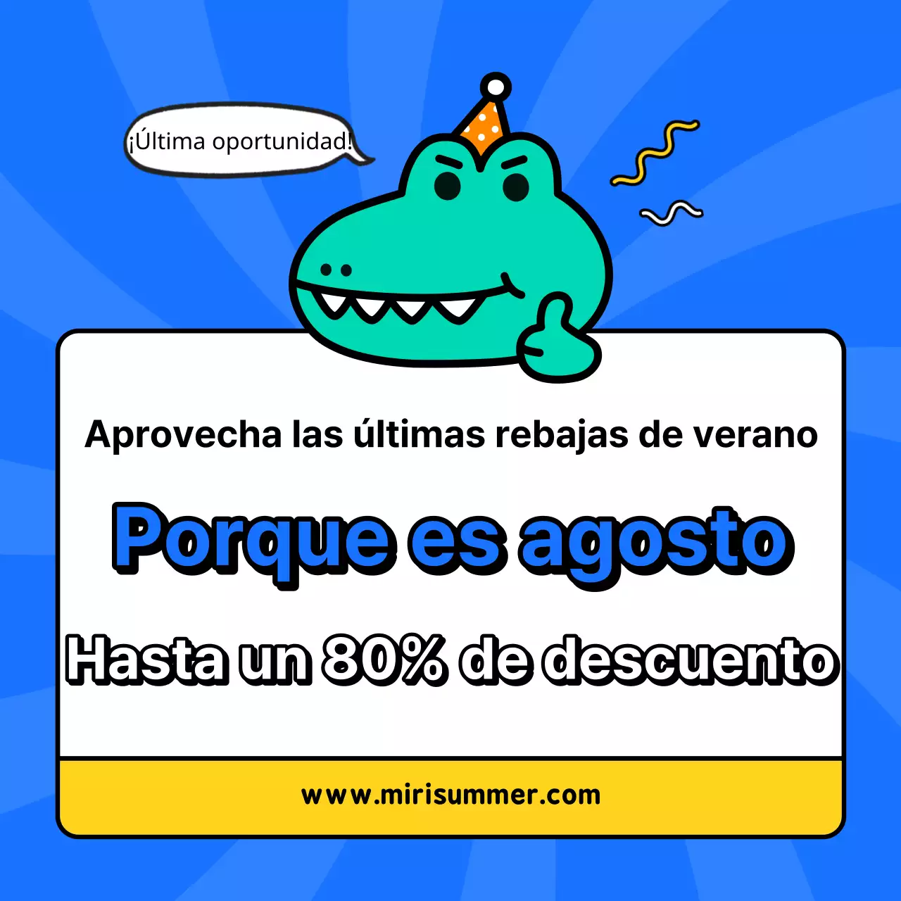 Kitschy anuncios de rebajas de verano en azul marino y blanco