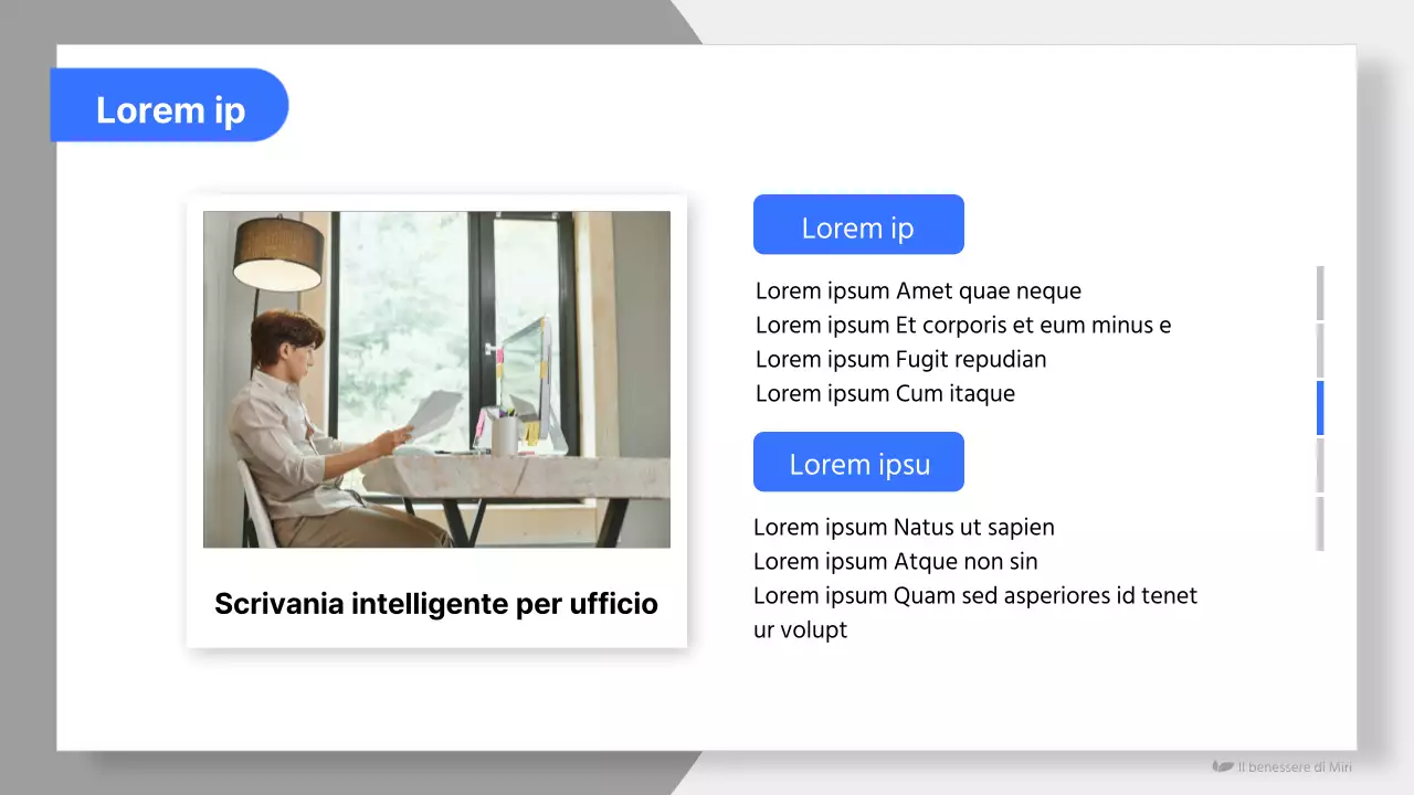 Proposta di prodotti benessere semplici in blu e azzurro