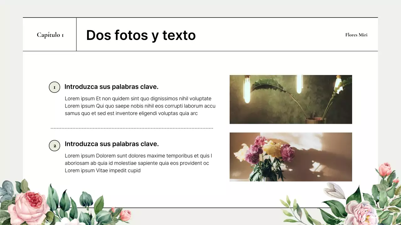 Una sencilla presentación de marca con rosas verdes